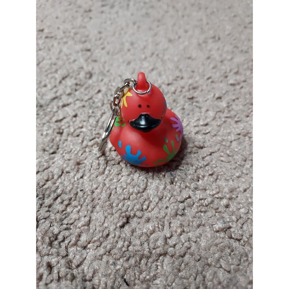 American Heart Association - Quacky Rubber Duck Splatter Keychain AHA Jump Rope